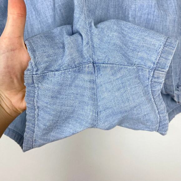 Madewell Chambray Pull On Shorts Elastic‎ Waist Blue Cotton l0048 Summer Small - Picture 6 of 9